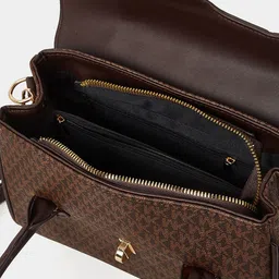 Styli Brown PU Structured Satchel image 3