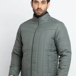 Status Quo Men Green Long Sleeves Quilted  Puffer Jacket image 3