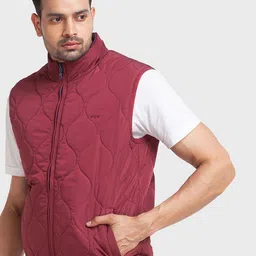 ColorPlus Plus-Size Men Red & Blue Puffer Jacket image 3