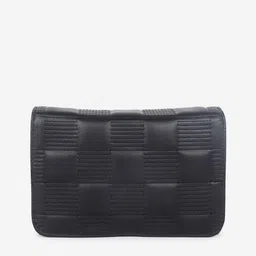 Black Spade Black Textured PU Structured Sling Bag image 3