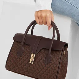 Styli Brown PU Structured Satchel image 4