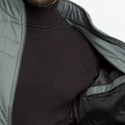 Status Quo Men Green Long Sleeves Quilted  Puffer Jacket image 4