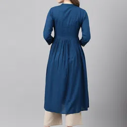 ANANDITA Ethnic Motifs Embroidered Thread Work Detailed Pleated A-Line Kurta image 3