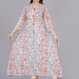 ao services Abstract Printed A-Line Ethnic Dress-picture-39
