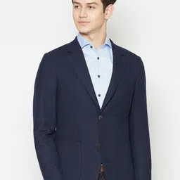 Bruun & Stengade Men Navy Blue Solid Slim-Fit Single-Breasted Formal Blazer-picture-18