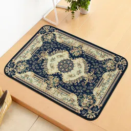 Story@home Navy Blue & Beige Ethnic Motifs Printed Anti-Slip Doormat-picture-26