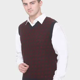 aarbee Men Geometric Sweater Vest image 2