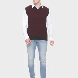 aarbee Men Geometric Sweater Vest image 3