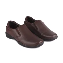 Red Chief Men Brown Solid Leather Formal Slip-On Shoes image 3