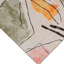 kaleen india Olive Green Abstract Polyester 6' X 9' Machine Made Carpet image 5