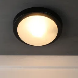 decorativeray Plazo Black Metal Ceiling Flush Mount image 1