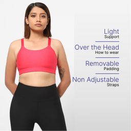 domyos Removable pads Sports Bra Support - Pink-picture-36