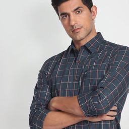 Arrow Sport Men Pure Cotton Manhattan Slim Fit Tartan Checks Opaque Casual Shirt-picture-44