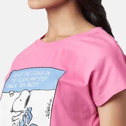 Honey by Pantaloons Snoopy Printed Cotton Crop Top image 2