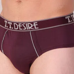 T.T. Men Pack Of 3 Desire Mid-Rise Combed Cotton Basic Briefs image 3