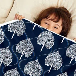 Divine Casa Blue Printed Microfiber Mild Winter Reversible 120 GSM Single Bed Comforter image 2