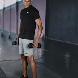 Puma Men Grey Melange Solid Regular Fit ESS 10" Sports Sustainable Shorts image 1