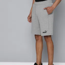 Puma Men Grey Melange Solid Regular Fit ESS 10" Sports Sustainable Shorts image 3