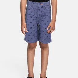 Monte Carlo Boys Blue Tropical Printed Cotton Shorts image 1