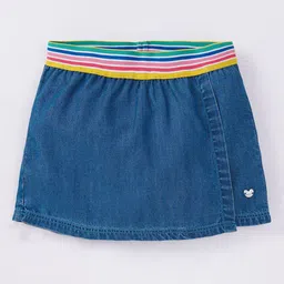 Ed-a-Mamma Girls Blue Solid Pure Cotton Skirts-picture-56