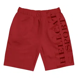 HELLCAT Girls Typography Printed Mid Rise Knitted Cotton Shorts-picture-33