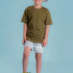 NUSYL Boys Mid-Rise Graphic Printed Cotton Shorts image 1