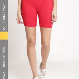 Jinfo Women Pack Of 2 Cycling Sports Shorts-image-44