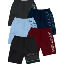 HELLCAT Girls Pack Of 5 Mid-Rise Cotton Sports Shorts-picture-57