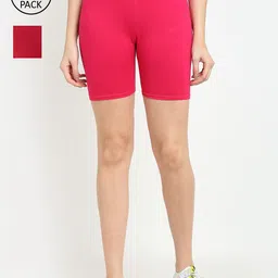 Jinfo Women Pack Of 2 Cycling Sports Shorts-image-54