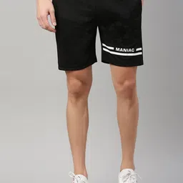 Maniac Men Black Slim Fit Running Sports Shorts-image-62