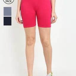 Jinfo Women Pack of 3 Cycling Sports Shorts-image-97