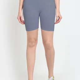 Jinfo Women Grey Cycling Sports Shorts-image-3