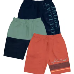 HELLCAT Girls Pack Of 3 Printed Mid-Rise Cotton Sports Shorts-picture-23