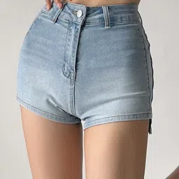 LULU & SKY Women Slim Fit High-Rise Denim Shorts-picture-41