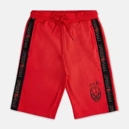 Pantaloons Junior Boys Spider Man Typography Printed Cotton Shorts image 1