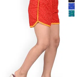 BAESD Girls Pack Of 4 Printed High-Rise Cotton Shorts-image-34