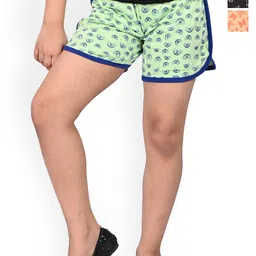 BAESD Girls Pack Of 3 High-Rise Geometric Printed Cotton Shorts-picture-17