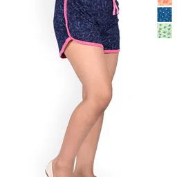BAESD Girls Pack Of 4 Printed High-Rise Cotton Shorts-image-35