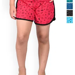 BAESD Girls Pack of 5 Conversational Printed Cotton High-Rise Shorts-picture-30