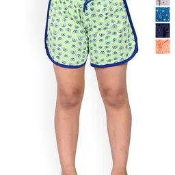 BAESD Girls Pack of 5 Floral Printed High Rise Cotton Shorts-image-89