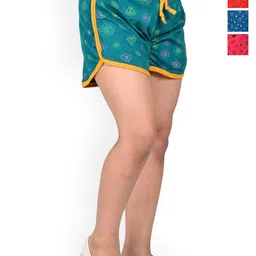 BAESD Girls Pack Of 4 Printed High-Rise Cotton Shorts-image-37