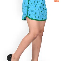 BAESD Girls Pack Of 2 Conversational Printed Mid-Rise Cotton Hot Pants Shorts-picture-47