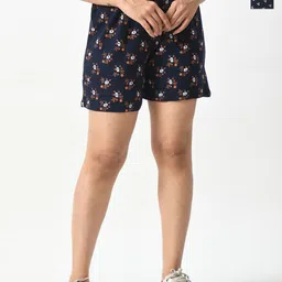 BAESD Women Pack Of 2 Printed High-Rise Pure Cotton Shorts image 1