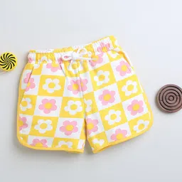 BUMZEE Girls Floral Printed Mid-Rise Cotton Shorts-image-68