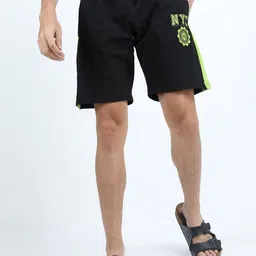 HIGHLANDER Men Black & Green Printed Shorts-image-16