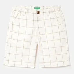 United Colors of Benetton Boys Checked Cotton Linen Mid-Rise Technology Shorts-picture-40