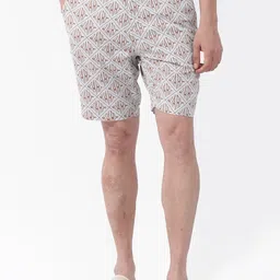 RARE RABBIT Men Raron Geometric Printed Cotton Shorts image 4