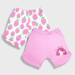 YK Infants Girls Pack Of 2 Printed Pure Cotton Shorts-picture-24