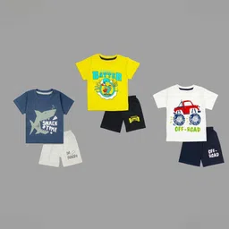 BAESD Unisex Kids Printed T-shirt with Shorts image 1