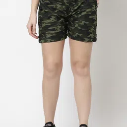 KLOTTHE Women Camouflage-Printed Mid-Rise Cotton Rapid-Dry Sports Shorts-image-18